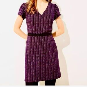 LOFT Purple and Black Mini Dress